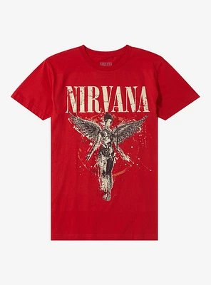 Nirvana Utero Red Boyfriend Fit Girls T-Shirt