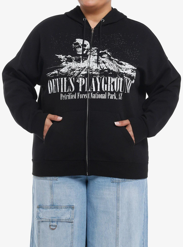 Social Collision Devil's Playground National Park Girls Hoodie Plus