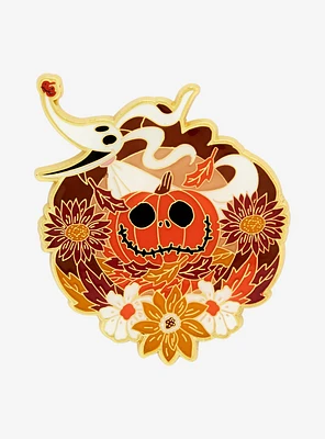 Loungefly Disney The Nightmare Before Christmas Zero Autumn Floral Enamel Pin — BoxLunch Exclusive