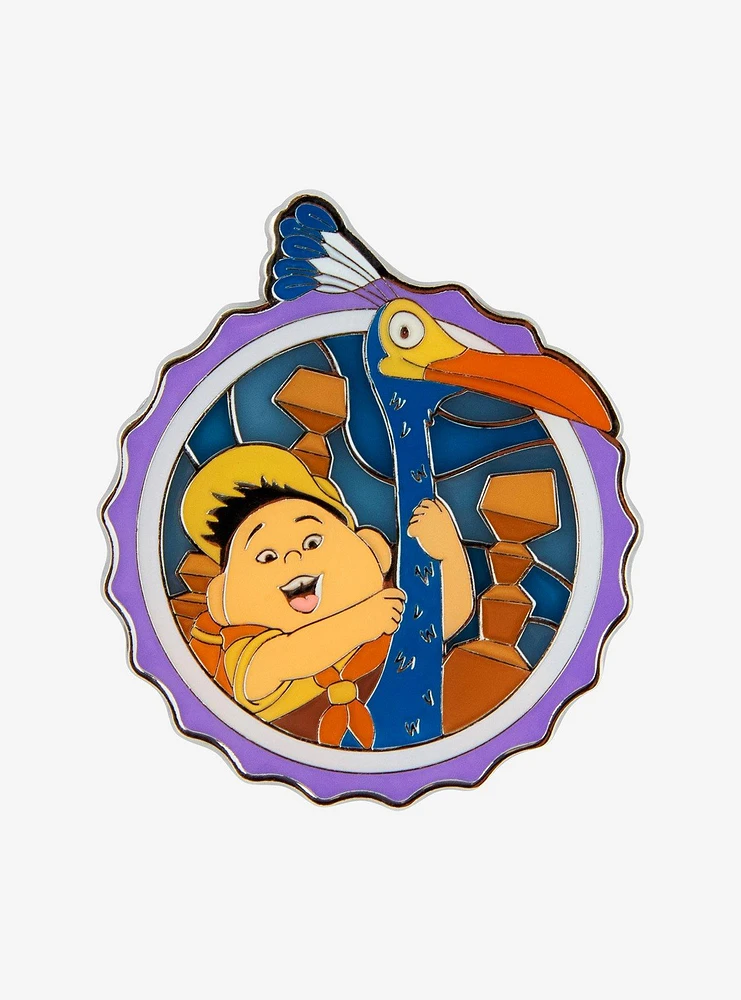 Loungefly Disney Pixar Up Kevin & Russell Stained Glass Enamel Pin — BoxLunch Exclusive