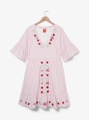 Strawberry Shortcake Gingham Icons Plus Smock Dress - BoxLunch Exclusive