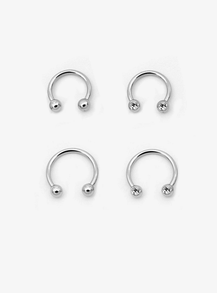 Steel Silver Circular Barbell 4 Pack