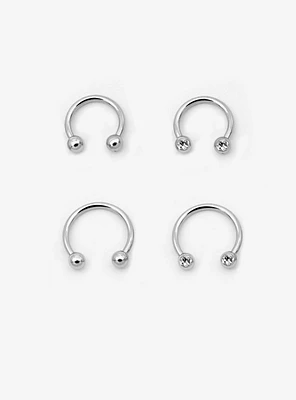 Steel Silver Circular Barbell 4 Pack