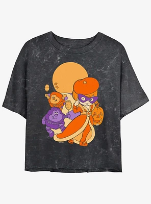 Rainbow Brite Lala Orange Halloween Girls Mineral Wash Crop T-Shirt
