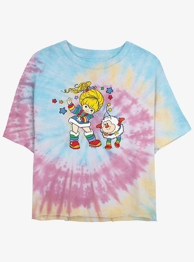 Rainbow Brite & Twink Girls Tie-Dye Crop T-Shirt