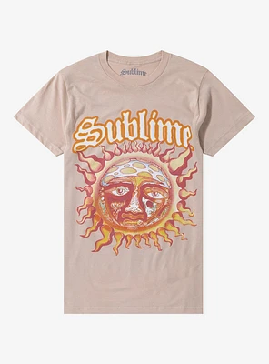 Sublime Sun Logo Beige Boyfriend Fit Girls T-Shirt