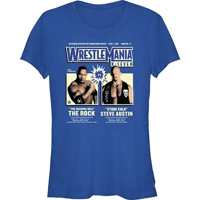 WWE WrestleMania X7 The Rock Vs Steve Austin Girls T-Shirt