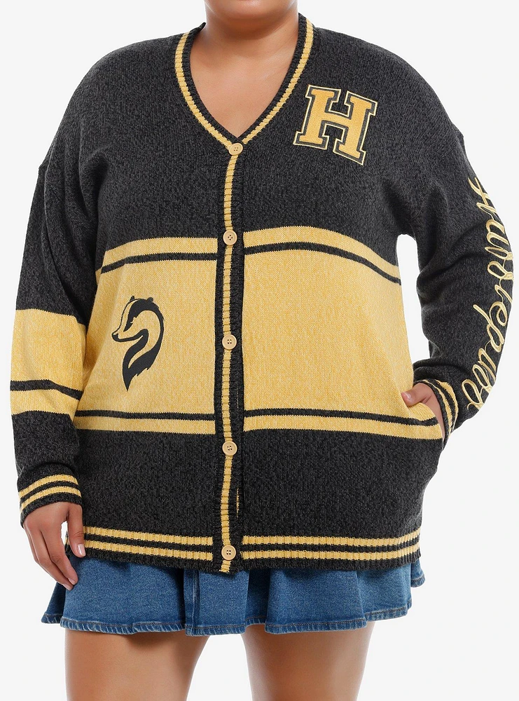 Harry Potter Hufflepuff Varsity Girls Cardigan Plus