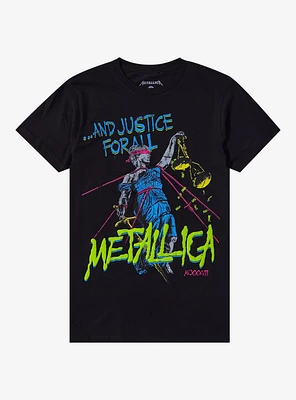 Metallica ...And Justice For All Puff Print Album Art Boyfriend Fit Girls T-Shirt