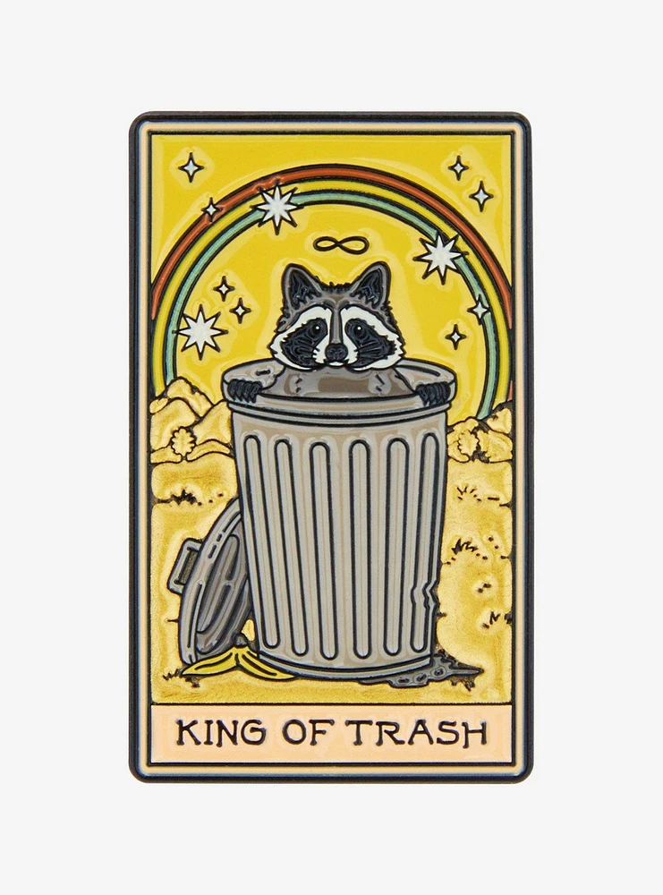 King Of Trash Raccoon Tarot Card Enamel Pin By Thiago Correa