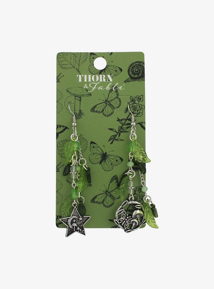 Thorn & Fable Mushroom Leaf Mismatch Earrings