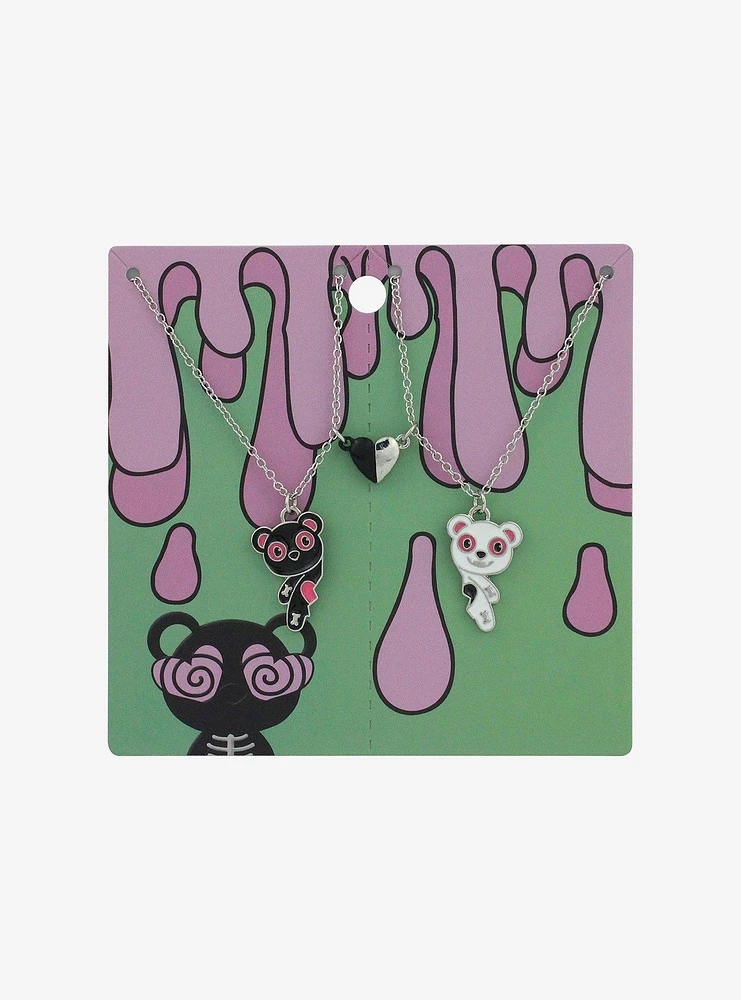 Teddy Bear Monster Magnetic Best Friend Necklace Set