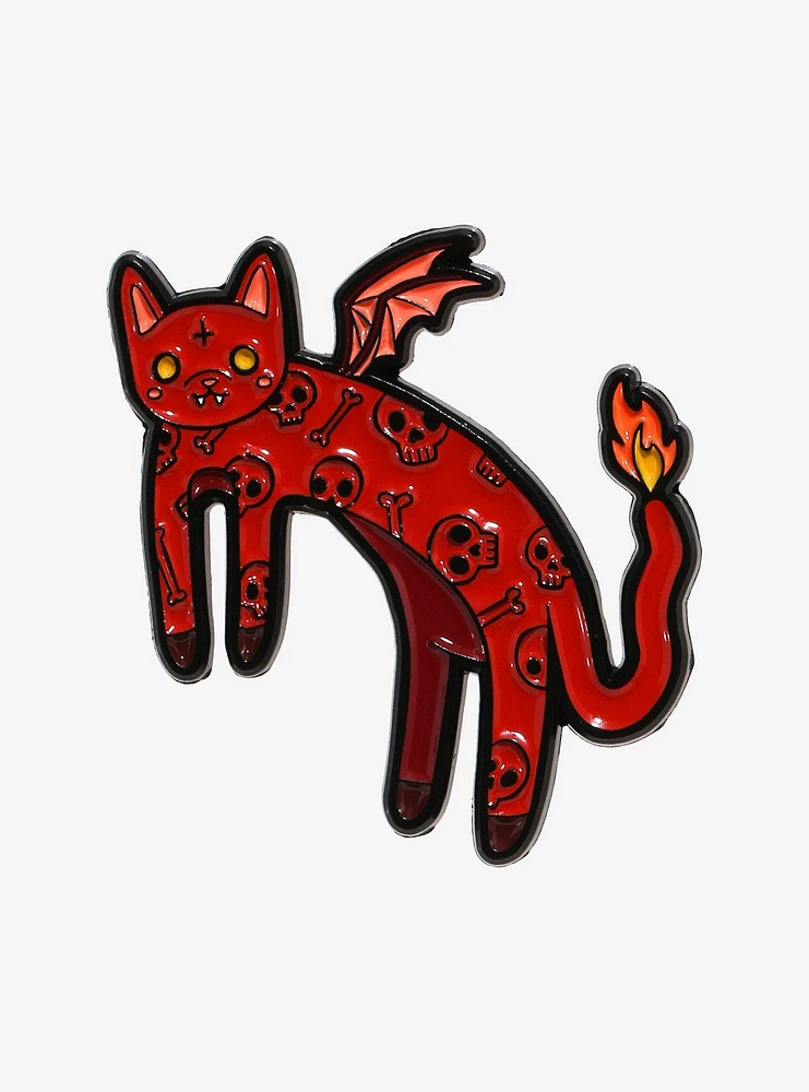 Fire Demon Cat Enamel Pin Tkcreates