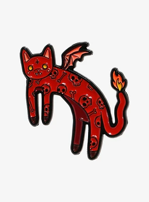 Fire Demon Cat Enamel Pin Tkcreates