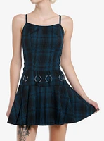 Social Collision Blue Plaid Hardware Dress