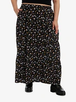 Thorn & Fable Mushroom Floral Tiered Maxi Skirt Plus