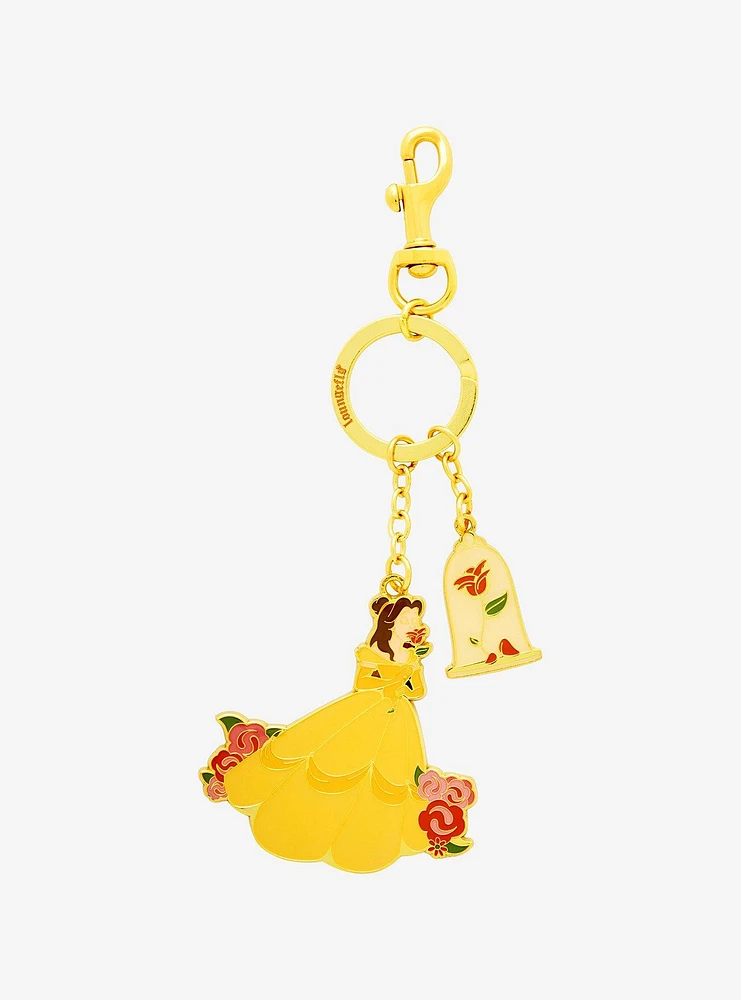 Disney Beauty and the Beast Belle & Rose Multi-Charm Keychain - BoxLunch Exclusive