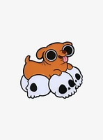 Doxie Dog On Skulls Enamel Pin By Sprinkle Bat