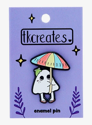 Ghost Mushroom Umbrella Enamel Pin By TKcreates