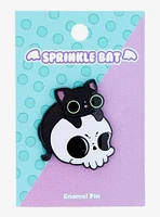 Black Cat Skull Enamel Pin By Sprinkle Bat