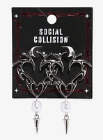 Social Collision Flame Heart Spike Drop Earrings