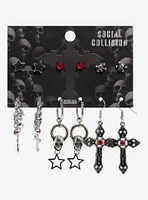 Social Collision Skull Cross Earring Set