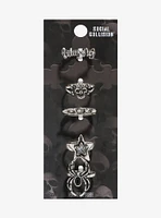 Social Collision Skull Spider Spike Ring Set