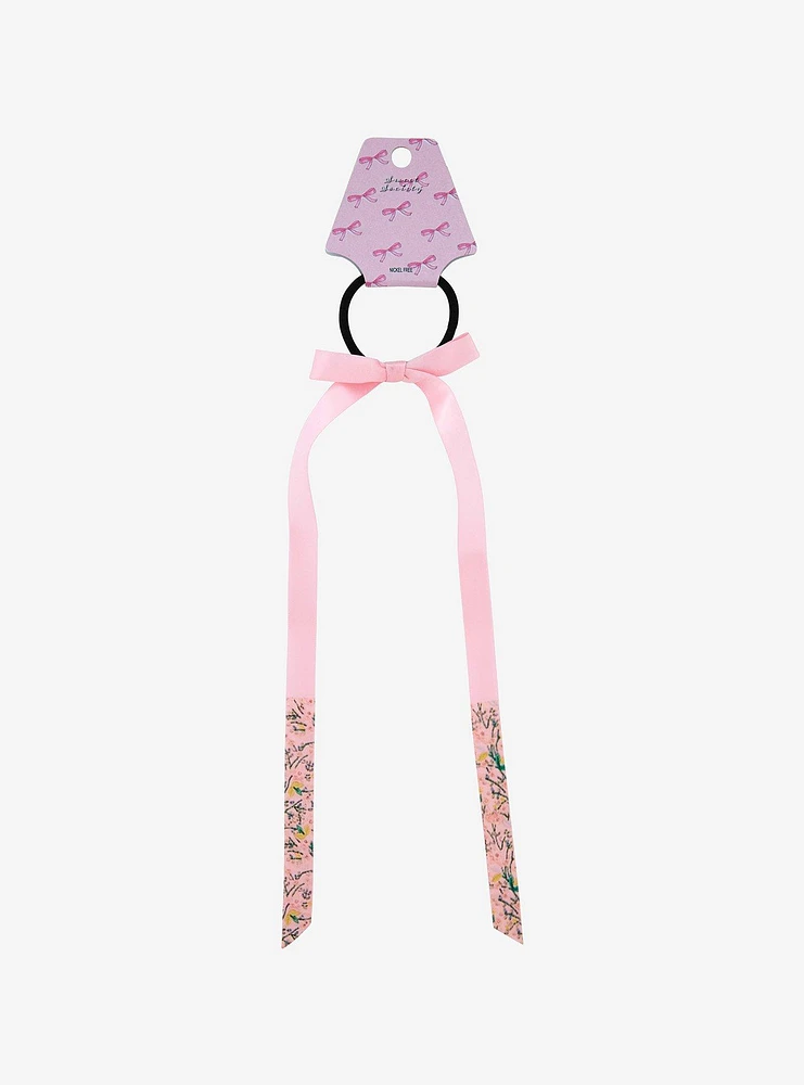 Sweet Society Pink Bow Floral Scrunchie