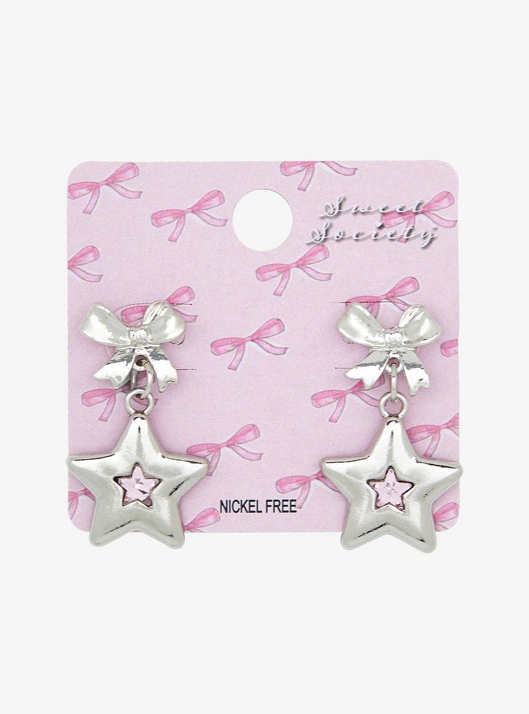 Sweet Society Star Bow Drop Earrings