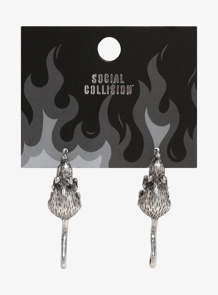 Social Collision Rat Biting Earrings