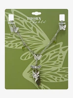 Thorn & Fable Butterfly Fairy Crystal Layered Necklace