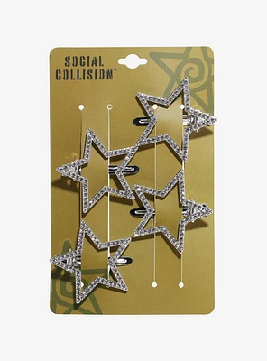 Social Collision Rhinestone Star Hair Clip Set