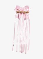 Sweet Society Teddy Bear Pink Long Hair Bow Set