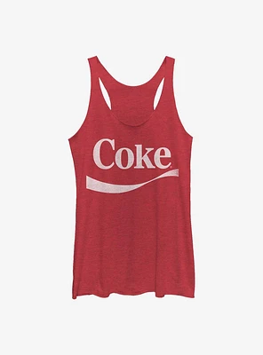 Coca-Cola Simple Coke Swoosh Girls Raw Edge Tank
