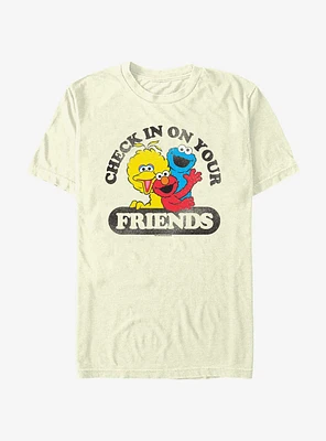 Sesame Street Check On Your Friends Big Bird Cookie Monster and Elmo T-Shirt