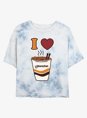 Maruchan I Heart Tie-Dye Girls Crop T-Shirt
