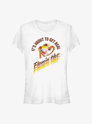 Cheetos It's About To Get Real Flamin Hot Girls T-Shirt
