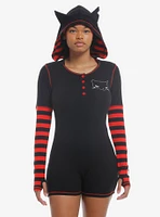 Emily The Strange Cats Hooded Romper