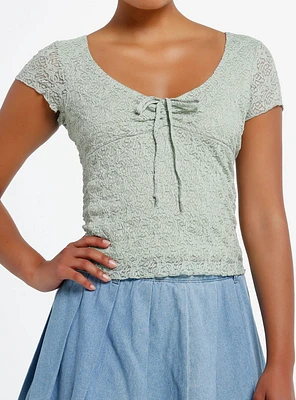 Light Green Lace Girls Top