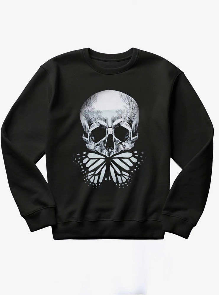 Butterfly Skull Skeleton Goth Sweater