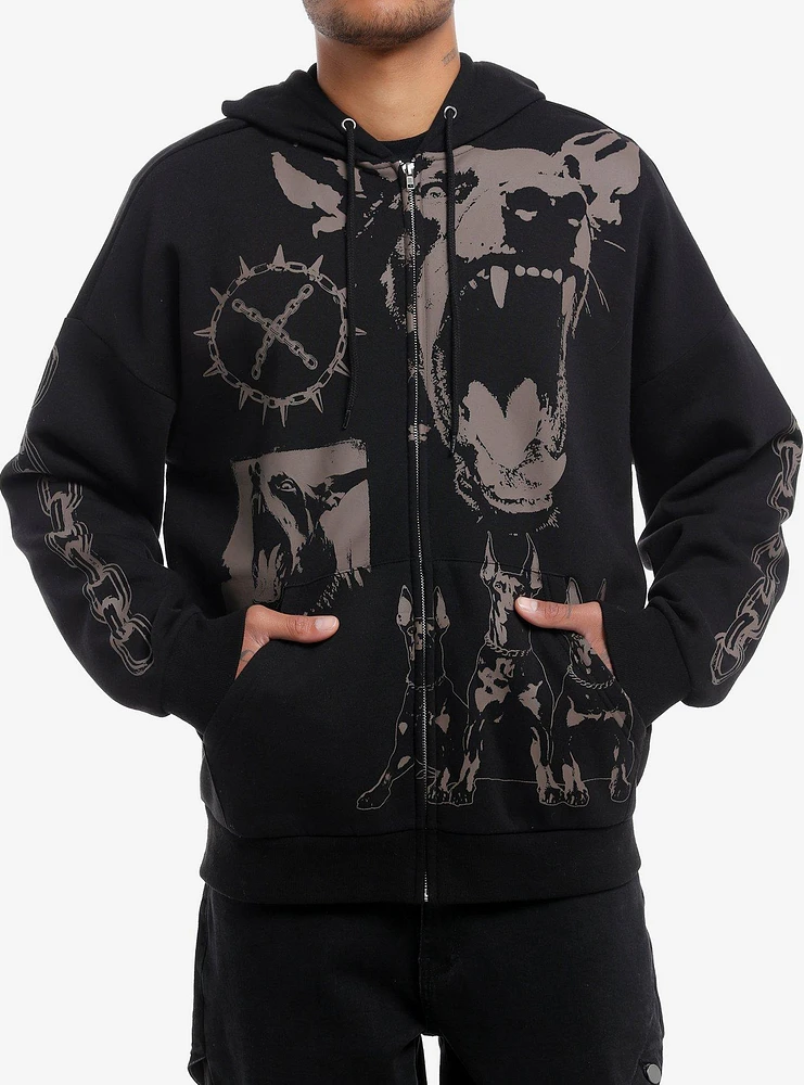 Social Collision Brown & Black Dogs Hoodie