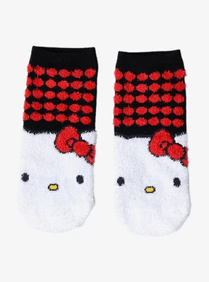 Hello Kitty Polka Dots Fuzzy No-Show Socks