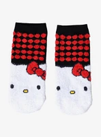 Hello Kitty Polka Dots Fuzzy No-Show Socks