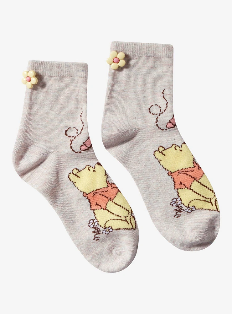 Disney Winnie The Pooh Flower Button Ankle Socks