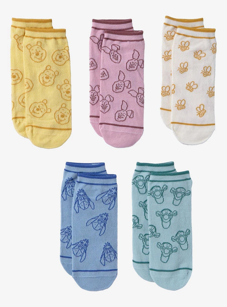 Disney Winnie the Pooh Characters Allover Print Sock Set