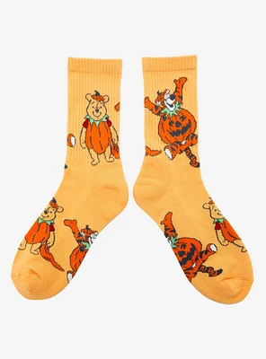 Disney Winnie the Pooh Tigger and Pooh Bear Pumpkin Crew Socks — BoxLunch Exclusive