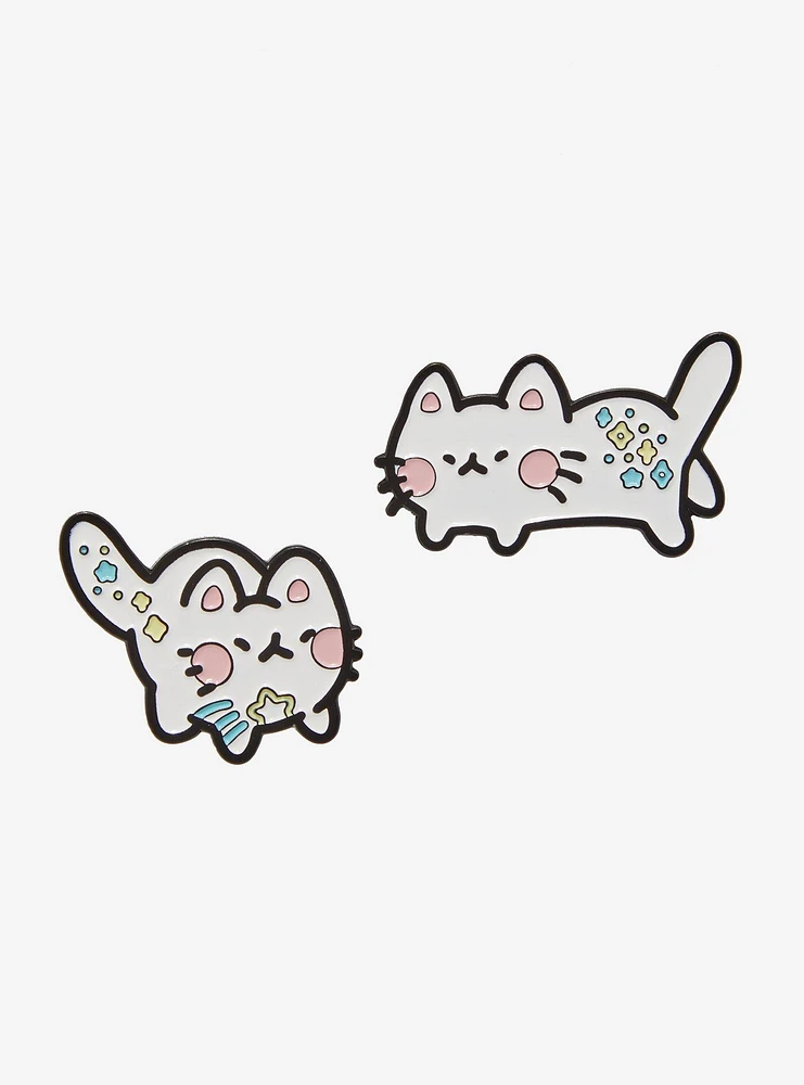 Pastel Decal Cat Enamel Pin Set By Miaocherii