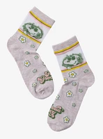 Peanuts Snoopy Floral Mesh Panel Crew Socks