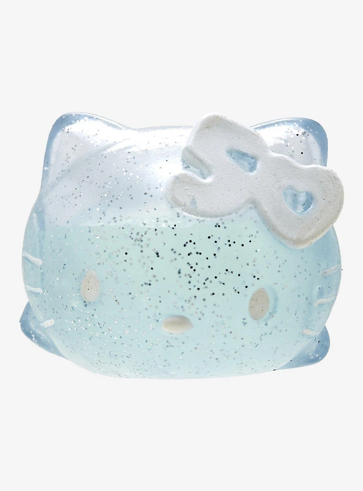 Hello Kitty 50th Anniversary Blue Glitter Mochi Squishy Toy