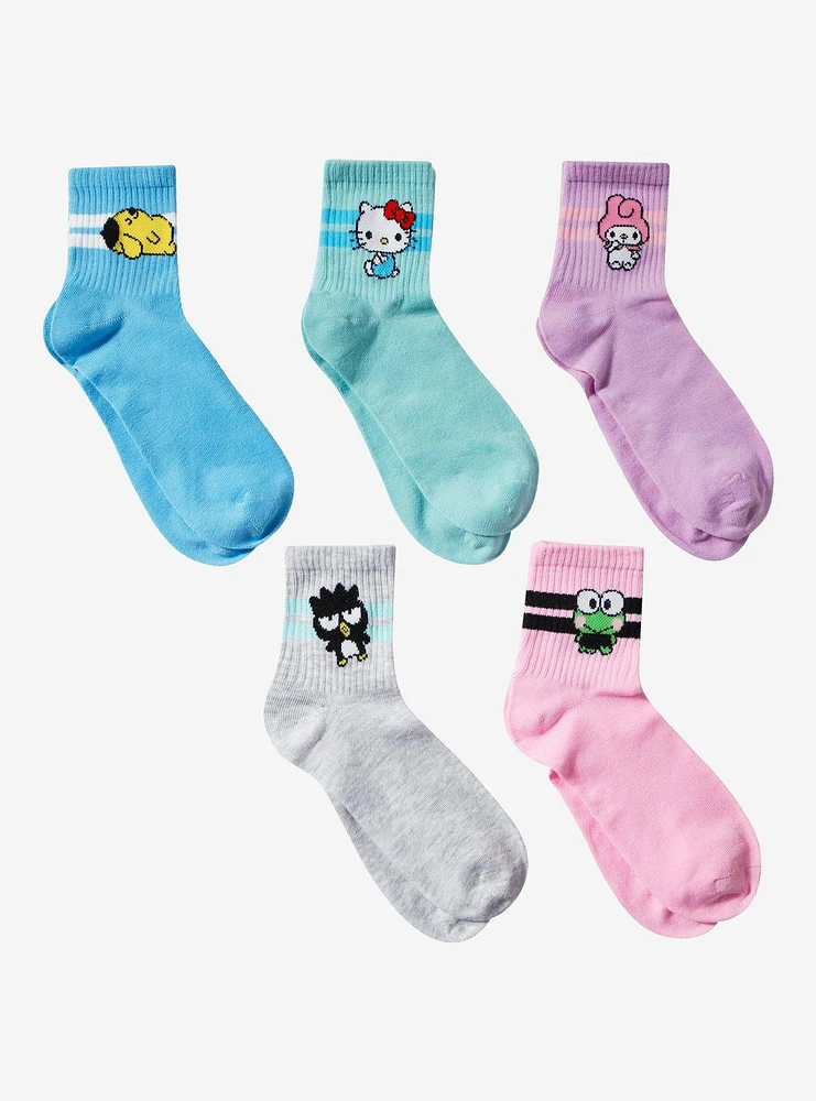 Hello Kitty And Friends Varsity Stripe Ankle Socks 5 Pair